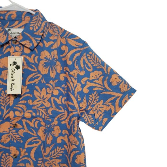 Oliver And Burke Men's Button-up Short Sleeve Shirt In Tropical Printed Size 2XL - Picture 3 of 7
